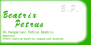 beatrix petrus business card